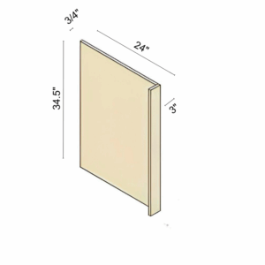 Euro Matt Blue - Dishwasher Return End Panel 3"